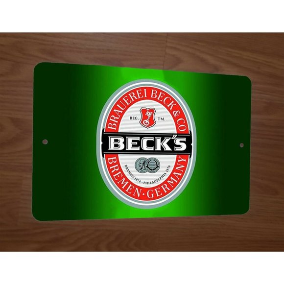 Becks Beer Logo Ad‎ German 8x12 Metal Wall Sign - Picture 1 of 1